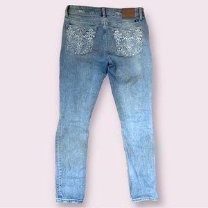 Lucky Lolita Skinny Distress Embroidered Jeans